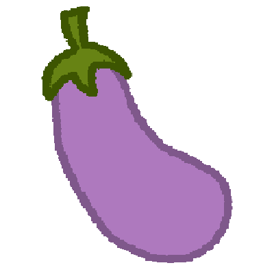 a simple drawing of a mature eggplant